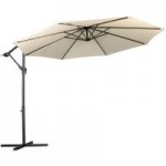 Royal Craft 3m Cantilever Powder Coated Parasol with Cross Stand Grey