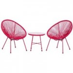 Monaco Pink Egg Chair Set Pink