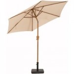 3m Woodlook Crank and Tilt Parasol Natural