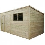 14ft x 6ft Winchester Pressure Treated Shiplap Pent Shed Natural