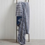 Carved Faux Fur 150cm x 200cm Throw Navy