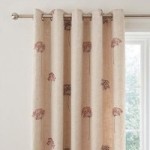 Cow Parsley Red Embroidered Eyelet Curtains Red