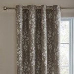 Blossom Natural Jacquard Eyelet Curtains Natural