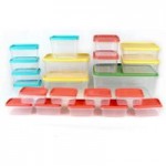21 Piece BPA Free Plastic Food Storage Containers MultiColoured