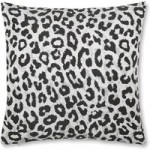Jacquard Silver Leopard Cushion Cover Silver