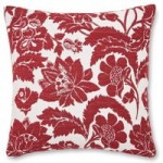Chenille Red Floral Cushion Cover Red