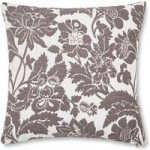 Chenille Grey Floral Cushion Cover Grey