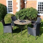 Byron Manor Colarado Fire Pit Set with Stockholm Chairs Black