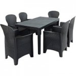 Trabella Roma 6 Seat Dining Set with Sicily Chairs Grey