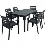 Trabella Roma 6 Seat Dining Set with Siena Chairs Grey