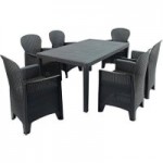 Trabella Salerno 6 Seat Dining Set with Sicily Chairs Grey