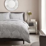 Pinch Pleat Grey Duvet Cover and Pillowcase Set Grey