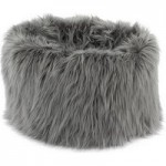 Skylar Mongolian Faux Fur Small Lounger – Grey Grey