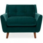 Halston Velvet Snuggle Chair Green