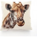 Giraffe Tapestry Cushion Natural