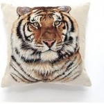 Tiger Tapestry Cushion Natural