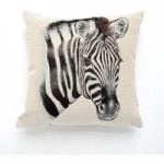 Zebra Tapestry Cushion Natural