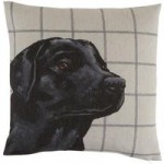 Black Labrador Cushion Natural