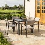 Maze Rattan Bliss Taupe 4 Seat Square Dining Set Taupe
