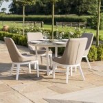 Maze Rattan Pacific Taupe 4 Seat Round Dining Set Taupe