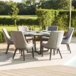 Maze Rattan Pacific Taupe 6 Seat Round Dining Set Grey