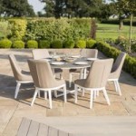Maze Rattan Pacific Taupe 6 Seat Round Dining Set Taupe