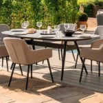 Maze Rattan Zest Taupe 6 Seat Oval Dining Set Taupe