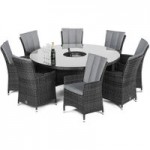 Maze Rattan LA Grey 8 Seat Round Dining Set Grey