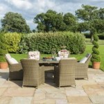 Maze Rattan Winchester Natural 6 Seat Oval Dining Set Natural