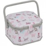 Octagon Cat Print Sewing Box MultiColoured