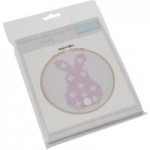 Bunny Hoop Cross Stitch Kit Pink