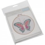 Butterfly Hoop Cross Stitch Kit MultiColoured