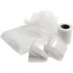 White Tulle Ribbon Car Kit White