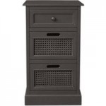Lucy Cane Charcoal Bedside Table Charcoal