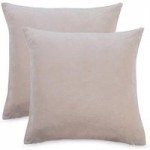 Pack of 2 Natural Supersoft Velour Cushion Covers Natural