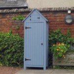 Kingfisher Blue Stained Wooden Garden Shed Blue