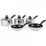 5 Piece Stainless Steel Pan Set Silver