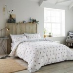 Joules Garden Dogs 100% Cotton Percale Duvet Cover White