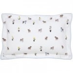 Joules Garden Dogs Oxford Pillowcase White