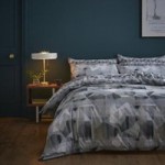 Content by Conran Abstract 100% Cotton Duvet Cover and Pillowcase Set Grey