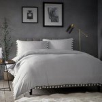 Appletree Pearl Silver 100% Cotton Duvet Cover and Pillowcase Set Silver