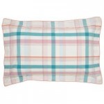 Joules Cottage Check Oxford Pillowcase Beige, Blue and Orange