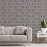 Glamorous Leopard Charcoal Wallpaper Charcoal