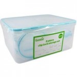 8 Piece Clip And Close Plastic Lunch Box Set Clear