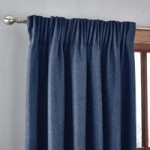 Jennings Navy Thermal Pencil Pleat Curtains Navy