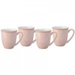 Set of Four Denby Elements Sorbet Pink Mugs Pink