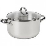 Essentials 24cm Stainless Steel Stock Pot Silver