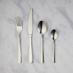 32 Piece Stainless Steel Curved Cutlery Set Silver