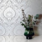 Luxe Silver Damask Wallpaper Silver