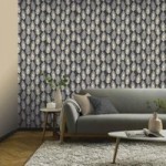 Glam Feather Charcoal Wallpaper Charcoal